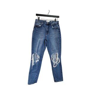 Re Generation By Celebrity Pink High-Waisted Distressed Blue Jeans Size 7 With R